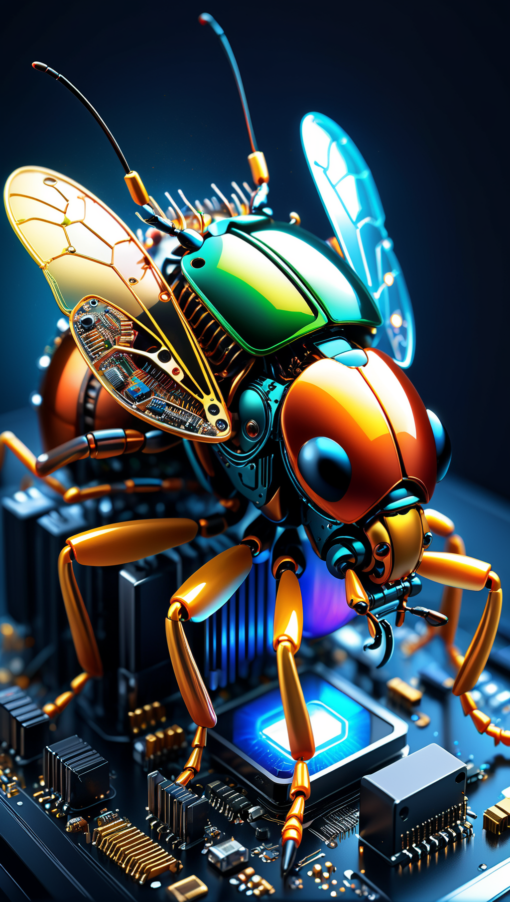 00724-1688710030-A bug made of electronic components, inside a computer case, eating computer components, with sparks and led lights., ultra hd,.png